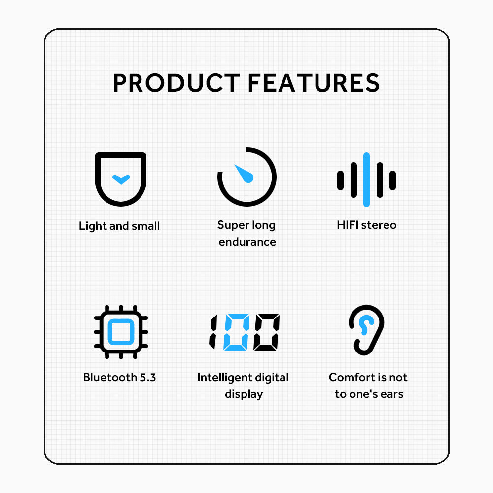 I5 Single Ear Wireless Bluetooth Headset 180-Degree Rotating Earphone OWS Bone Conduction Headphone (No CE)