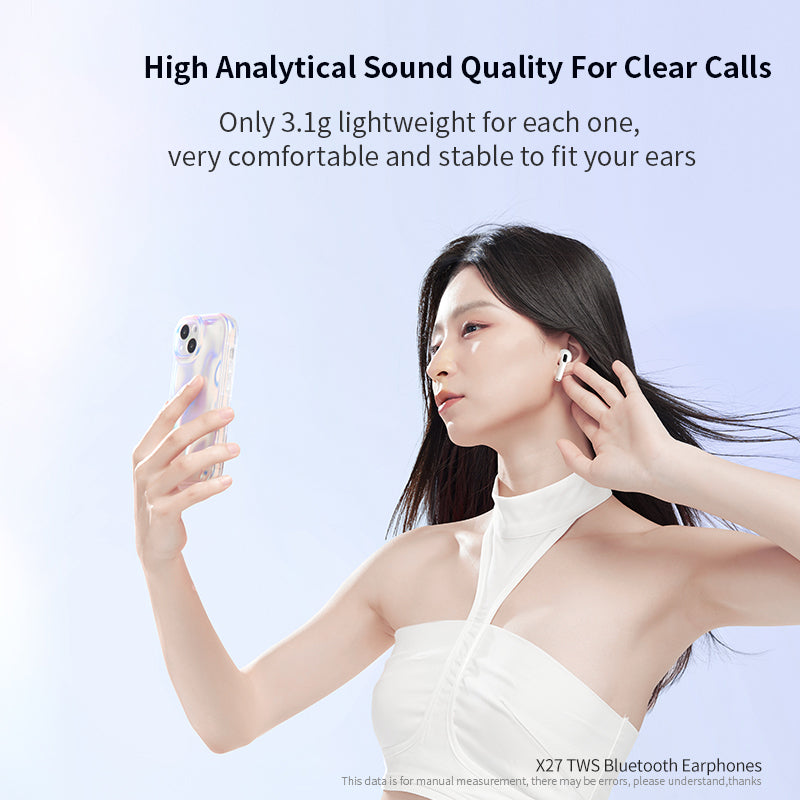 XUNDD X27 Wireless Earbuds TWS Half in-Ear Headsets Bluetooth 5.1 Headphones 40H Playtime