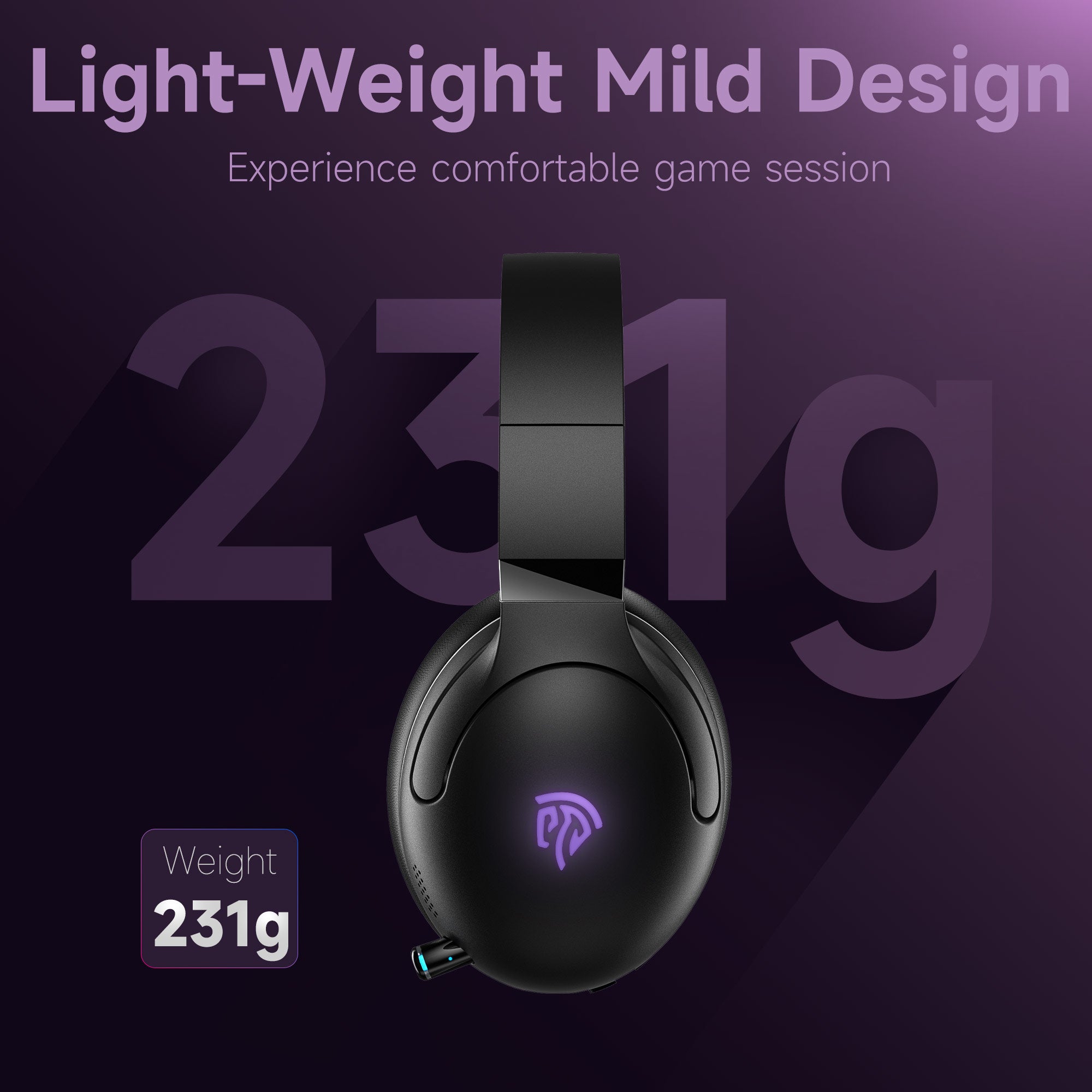 EASYSMX C08W Wireless Gaming Headset with Microphone Folding Bluetooth Gaming Headset