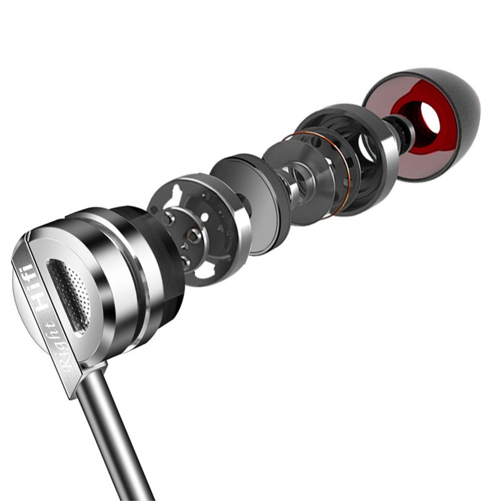 QKZ DM9 Zinc Alloy HiFi Stereo In-ear Headset 3.5mm Wired Heavy Bass Phone Earphone with Mic