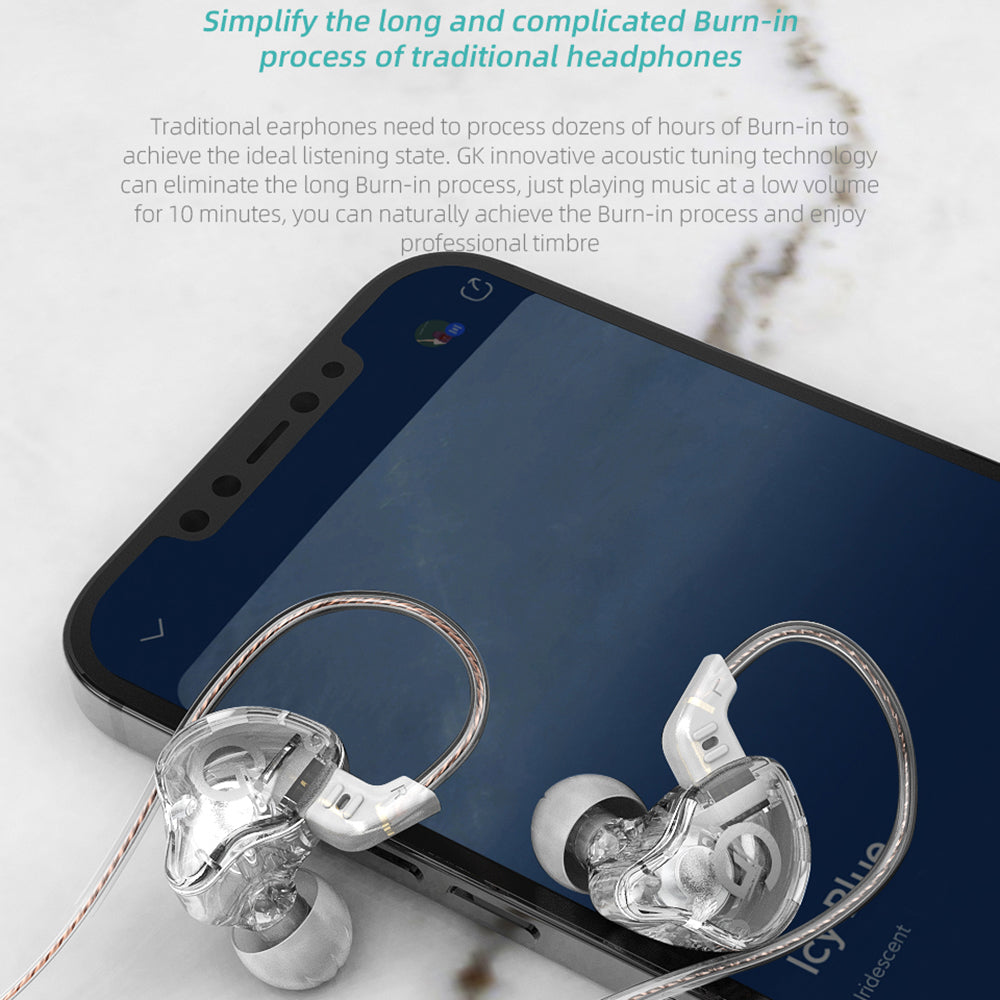 GK G1 [with Mic] 1.2m Wired In-Ear Headphones Noise Canceling Dynamic Earphones for Sports Gaming