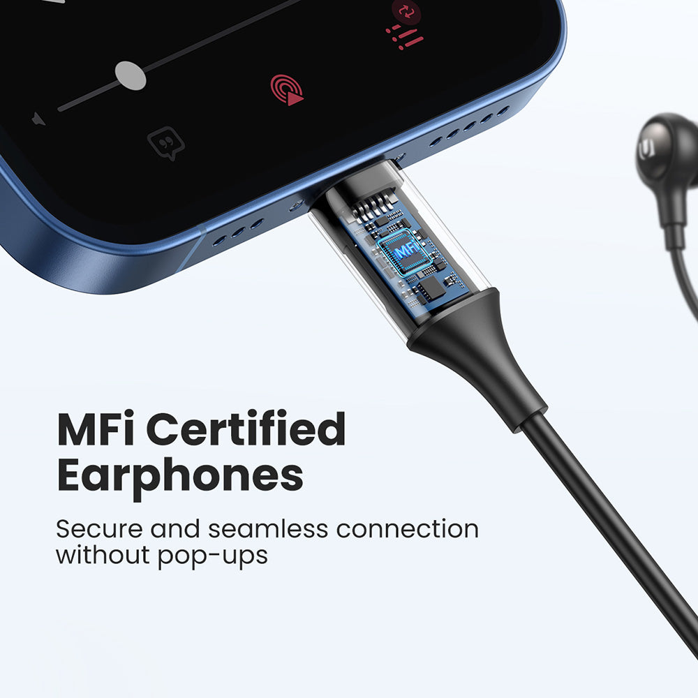 UGREEN 30631 HiTune Lightning Headset In-Ear Headphones Wired Earbuds with Microphone Compatible with iPhone 13 Pro Max 12 11 SE XR XS X iPad Air Mini (MFi Certified)