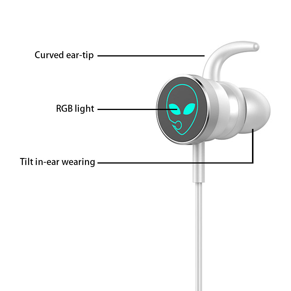 Type-C Plug Wired In-ear Earphone RGB Breathing Light E-sport Gaming Music Headset with Dual Mic