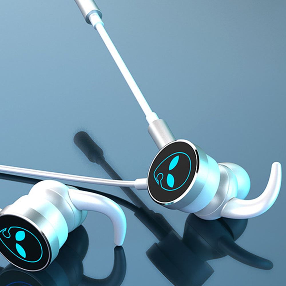 Type-C Plug Wired In-ear Earphone RGB Breathing Light E-sport Gaming Music Headset with Dual Mic