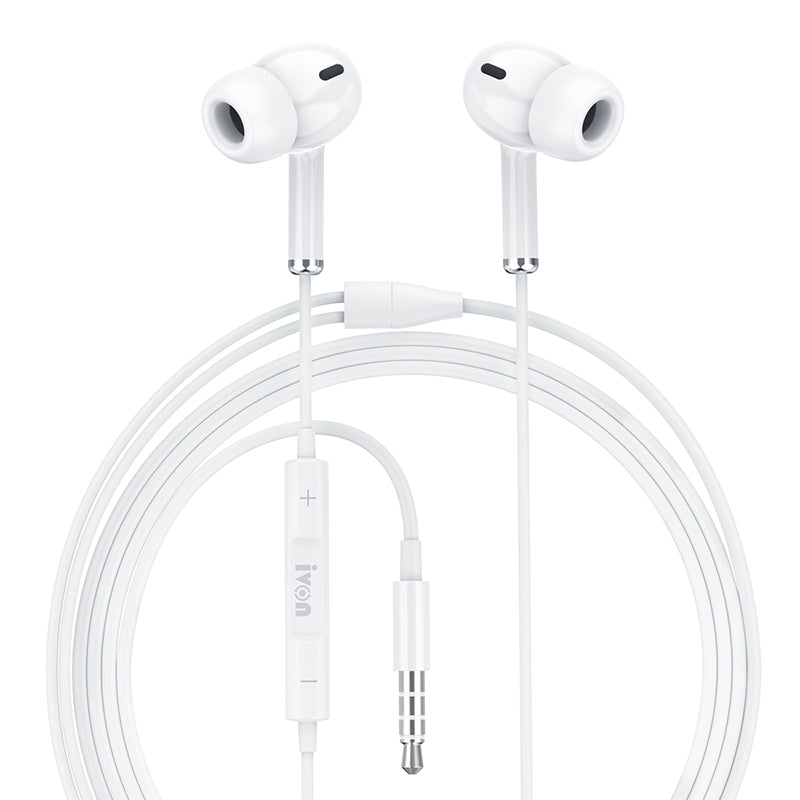 IVON E51 3.5mm Wired Earphones Intelligent Noise Reduction Headphones with Mic