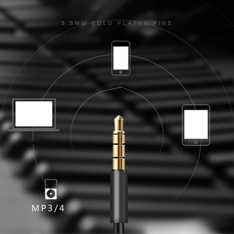 3.5mm AUX Wired In-ear Headphone Earphone Noise Reduction Stereo Surround Sound Gaming Headset