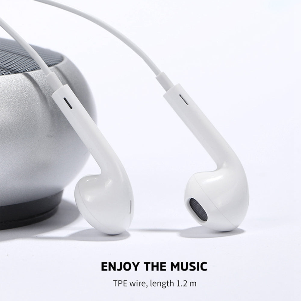 KIVEE KV-MT30 Semi-in-ear Headphones Volume Control Lightning Plug Wired Earphones with Mic