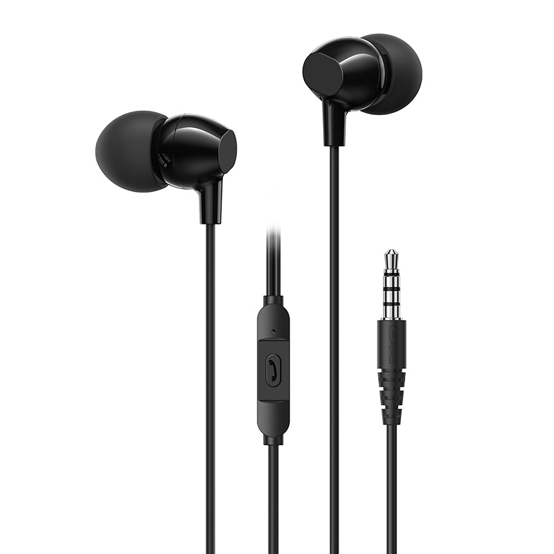 USAMS US-SJ594 EP-47 3.5mm In-Ear Wired Headset Lightweight Headphones TPE Wired Earphones with Sensitive Microphone Button Control