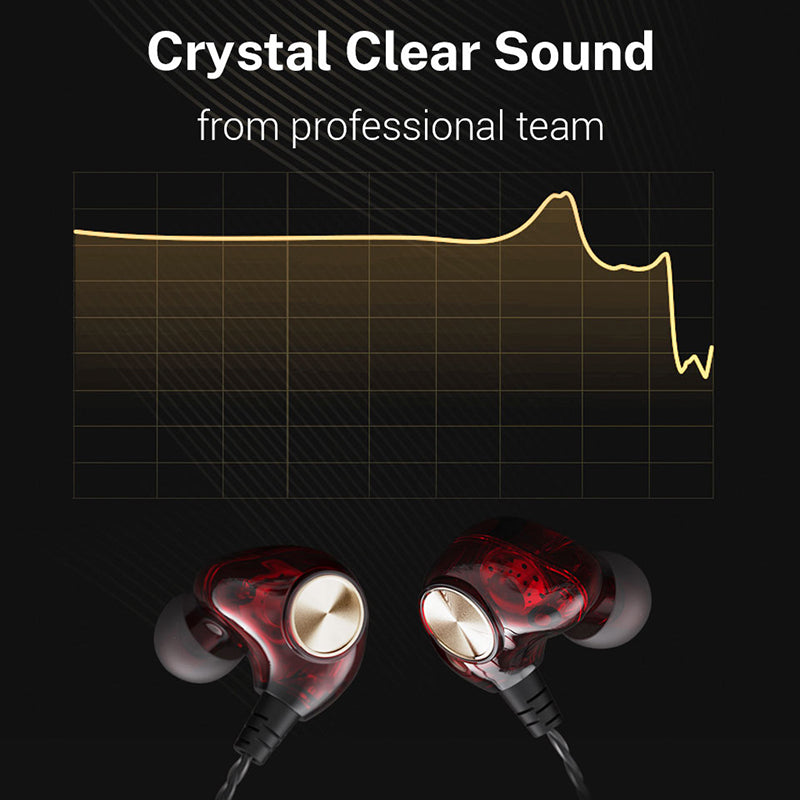 JIANGSHENG K1 3.5mm Wired Headset HIFI Half-In-Ear Earphone Sports Headphone for Smartphone