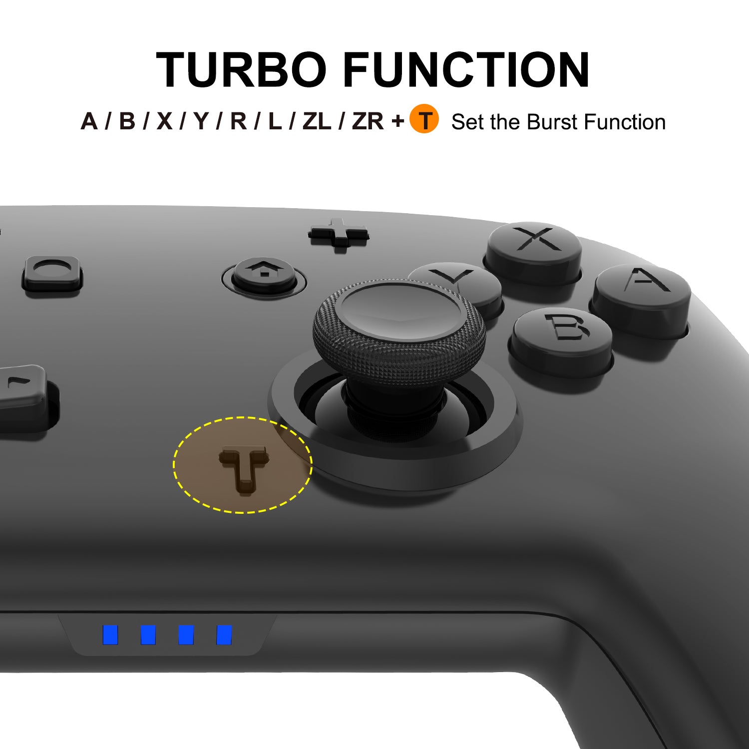 YS06 Wireless Bluetooth Gamepad Game Vibration Joysticks Controller for Nintendo Switch Pro/Lite All Black