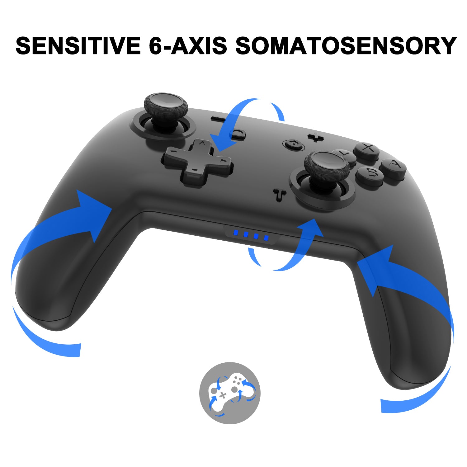YS06 Wireless Bluetooth Gamepad Game Vibration Joysticks Controller for Nintendo Switch Pro/Lite All Black