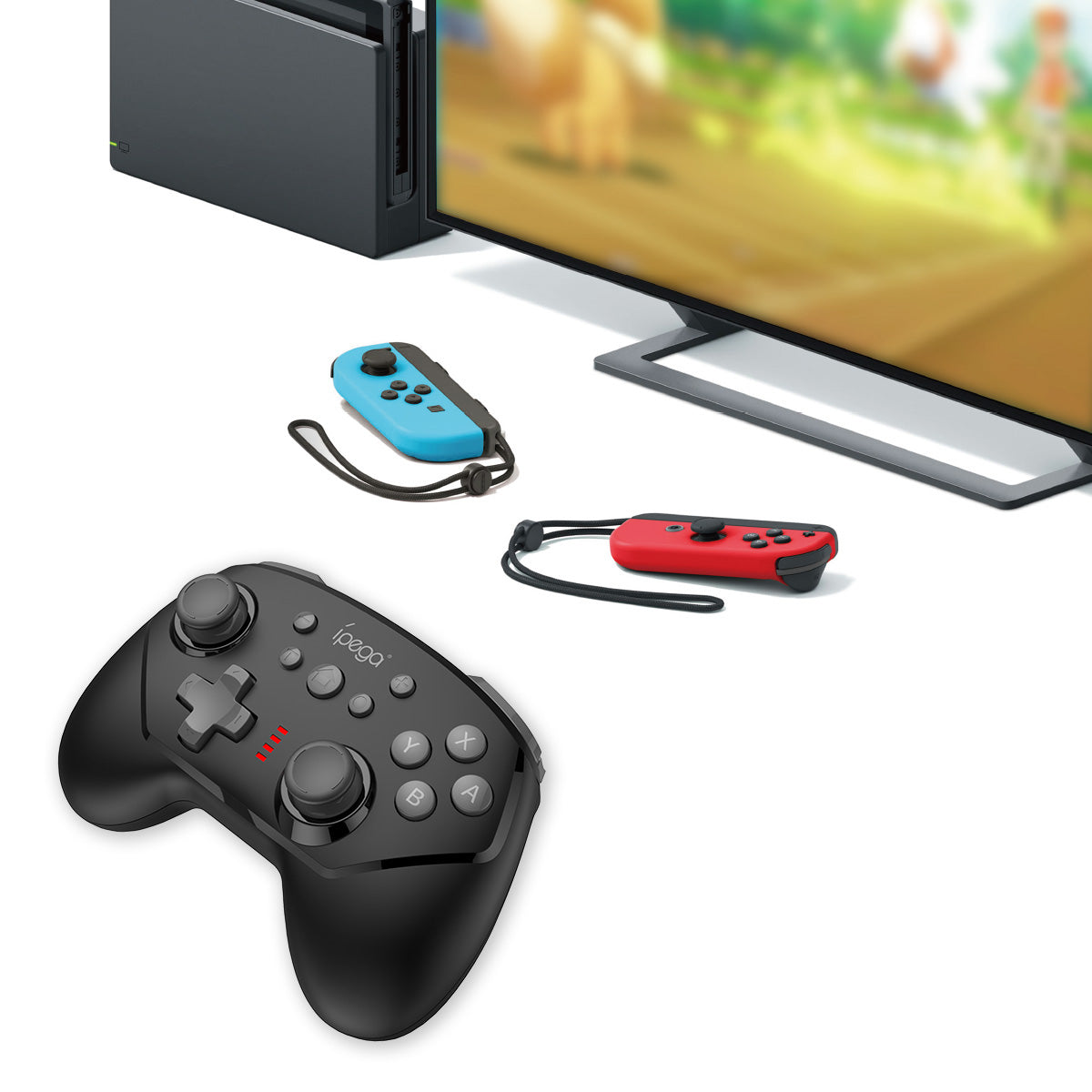 IPEGA PG-9162 Bluetooth Wireless/USB Wired Gamepad Dual Motor Vibration Game Controller for Nintendo Switch Console Blue