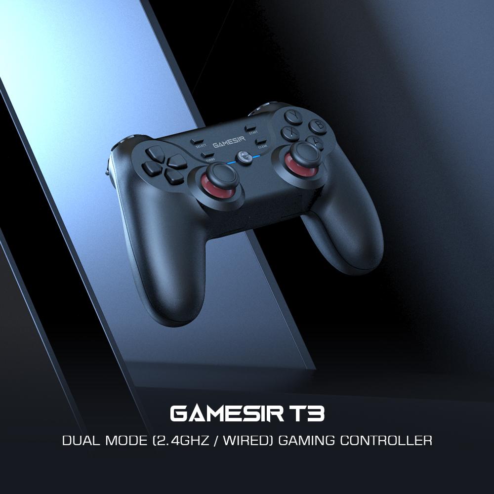 GAMESIR T3 Wired/2.4G Wireless Gamepad Turbo Function 3-Gear Vibrate Game Controller Joystick