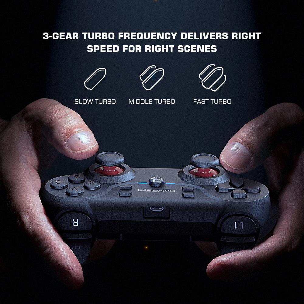 GAMESIR T3 Wired/2.4G Wireless Gamepad Turbo Function 3-Gear Vibrate Game Controller Joystick