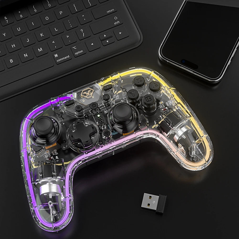 AOLION ALNS2258 Transparent Wireless Controller for Nintendo Switch Pro Game Console Handle