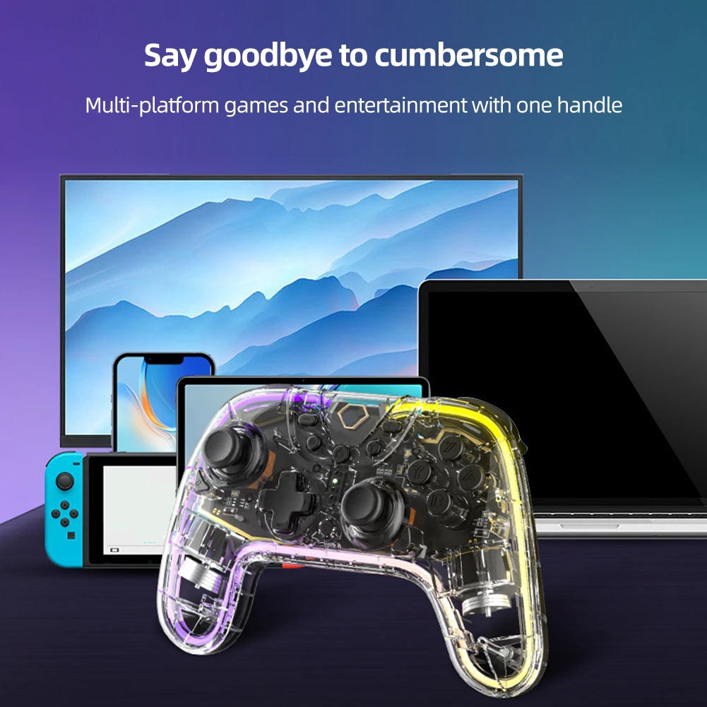 AOLION ALNS2258 Transparent Wireless Controller for Nintendo Switch Pro Game Console Handle