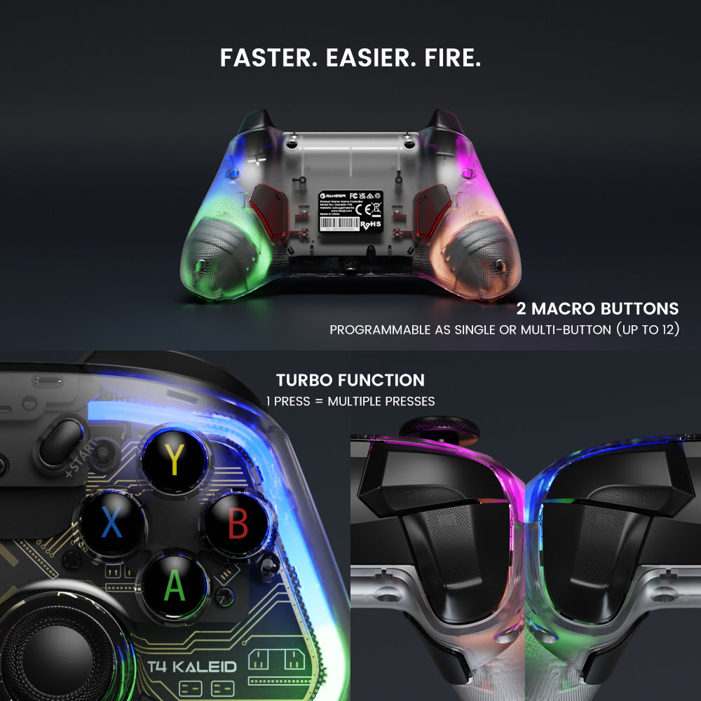 GAMESIR T4Kaleid Controller for Nintendo Switch / PC / Steam Game Console Wired Controller Gamepad with Color Light Effect