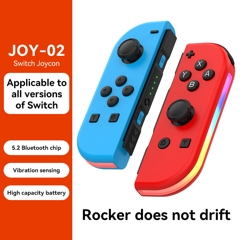 JOY-02 1Pair Left Right Wireless Controller for Nintendo Switch Game Console Bluetooth Game Handle Joy-Stick with RGB Light