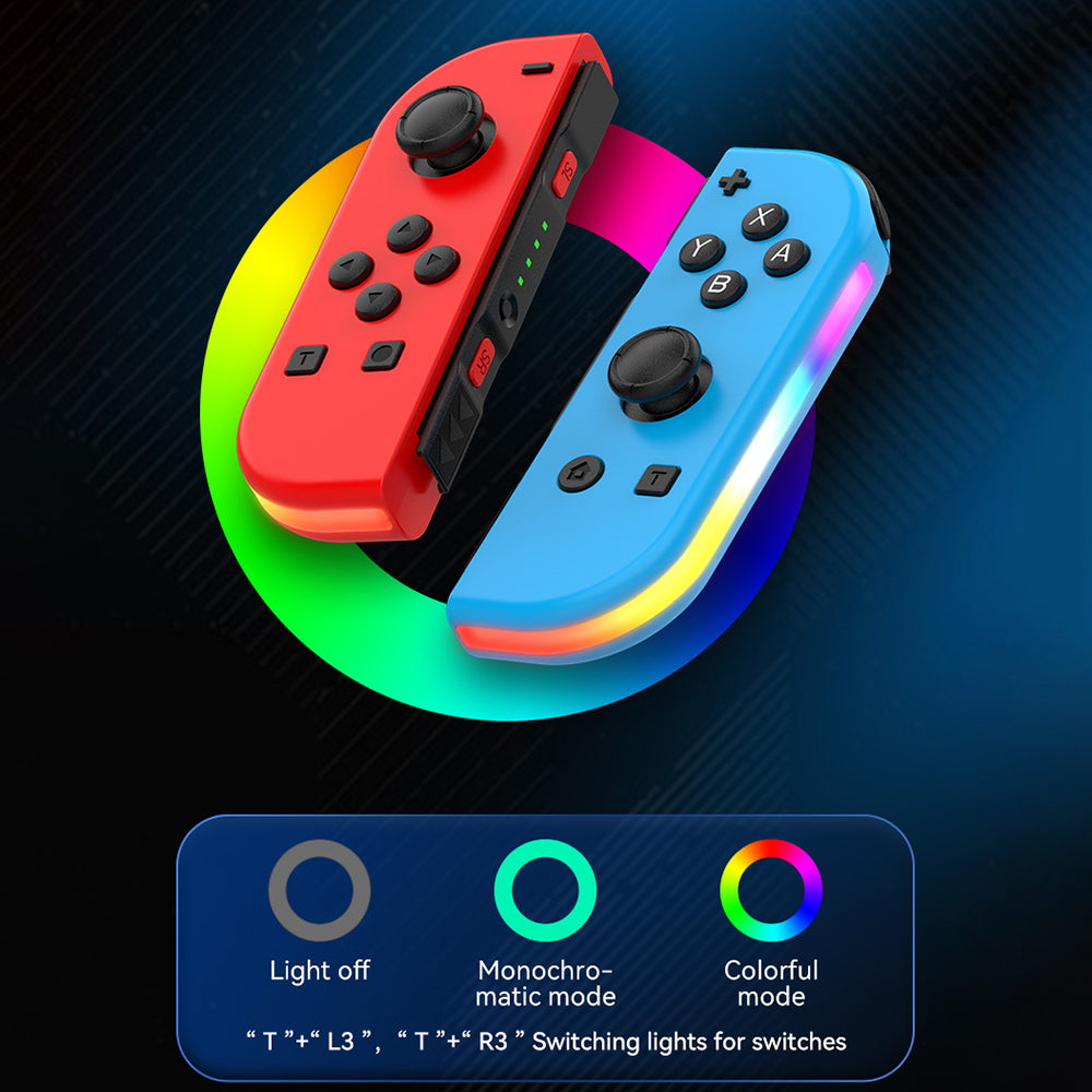 JOY-02 1Pair Left Right Wireless Controller for Nintendo Switch Game Console Bluetooth Game Handle Joy-Stick with RGB Light