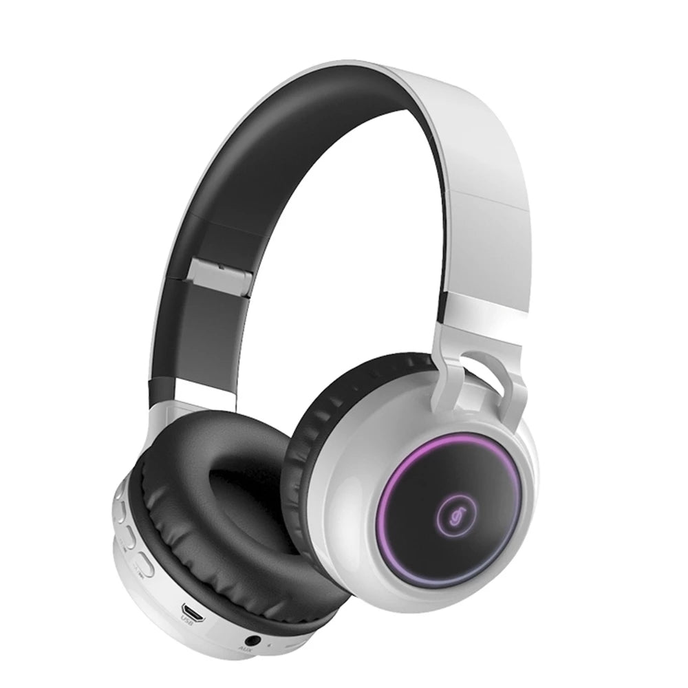 FINGERTIME RGB Light Bluetooth 5.0 Wireless Headphone HiFi Stereo AUX FM TF Music Gaming Headset