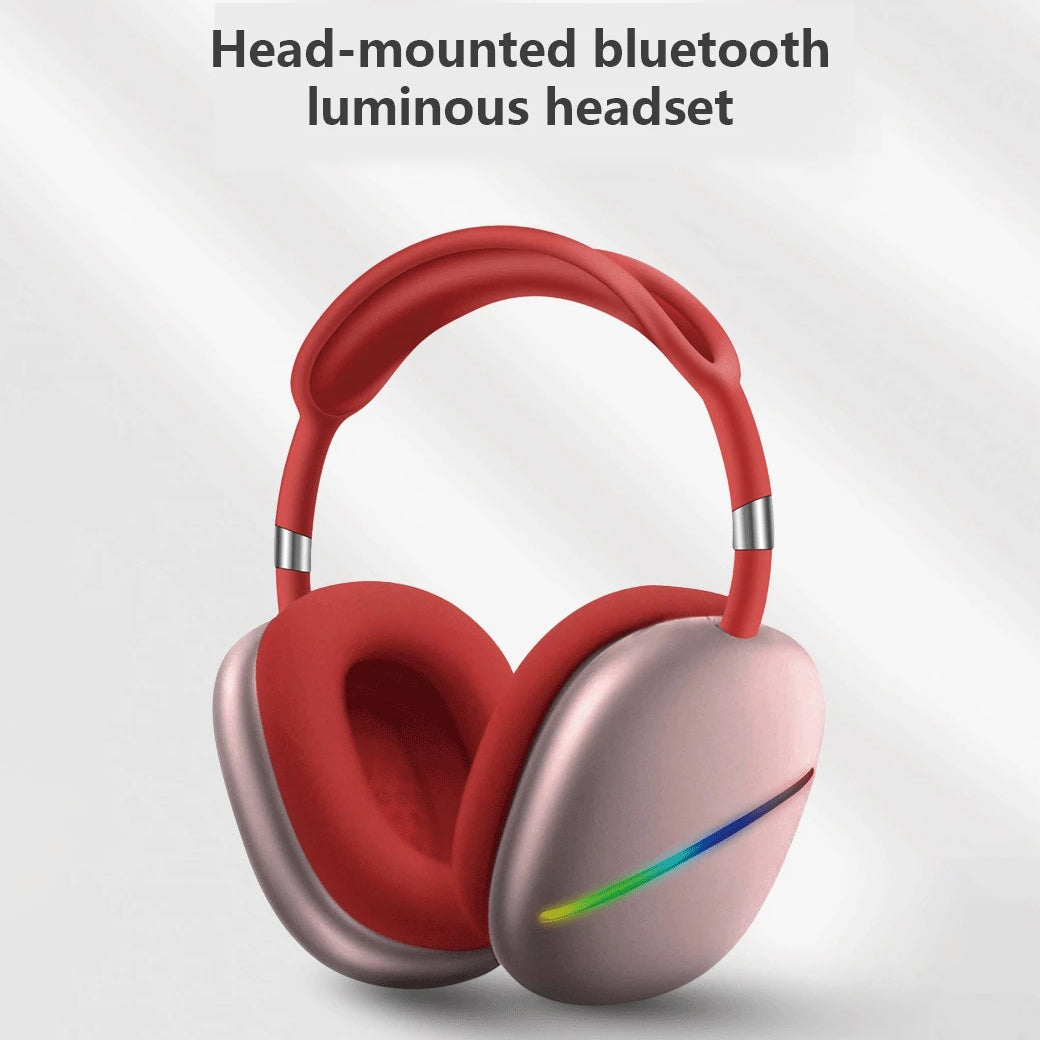 MAX10 RGB Light Bluetooth Wireless Headphone Stereo Music Gaming Headset Support TF Card AUX with Microphone