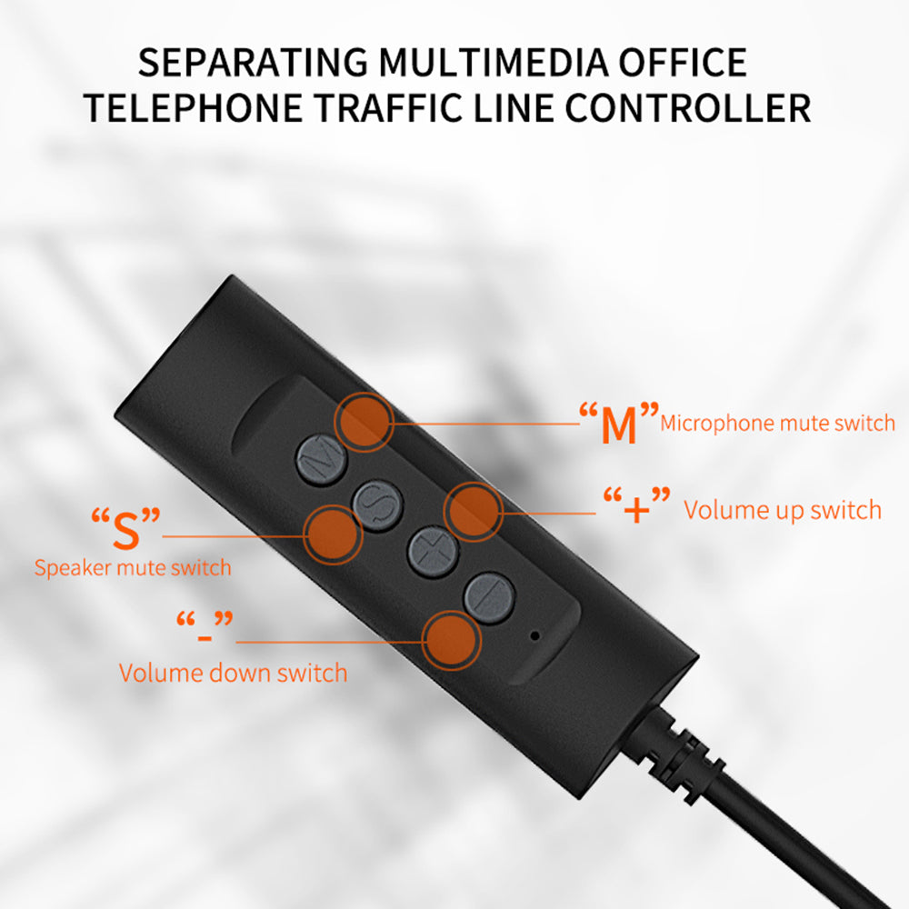 DANYIN BH69 Call Center 3.5mm USB Headset Telephone Headphone with Microphone Business Wired Headphones for Computer Laptop PC
