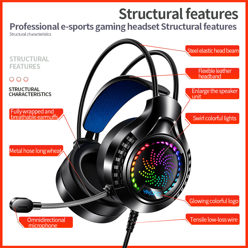 YINDAIO Q7 Deep Bass 40mm Large Speaker Unit Wired Gaming Headphone with Microphone