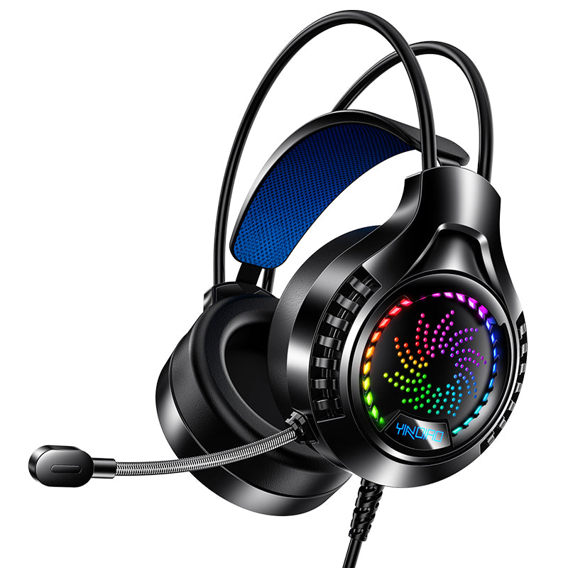 YINDAIO Q7 40mm Speaker Unit Colorful Breathing Light Over Ear Wired Gaming Headphone with Omni-Directional Microphone
