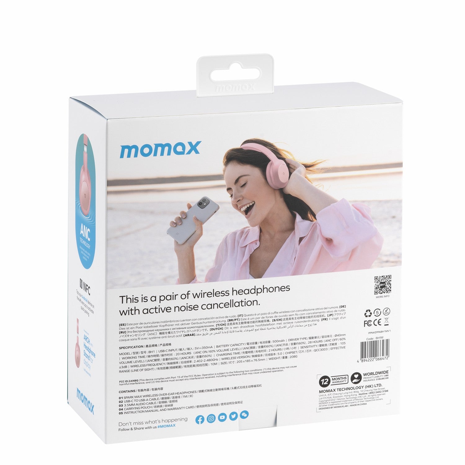 MOMAX SPARK MAX BH1 Wireless Active Noise Canceling Headset Bluetooth TWS Headphone