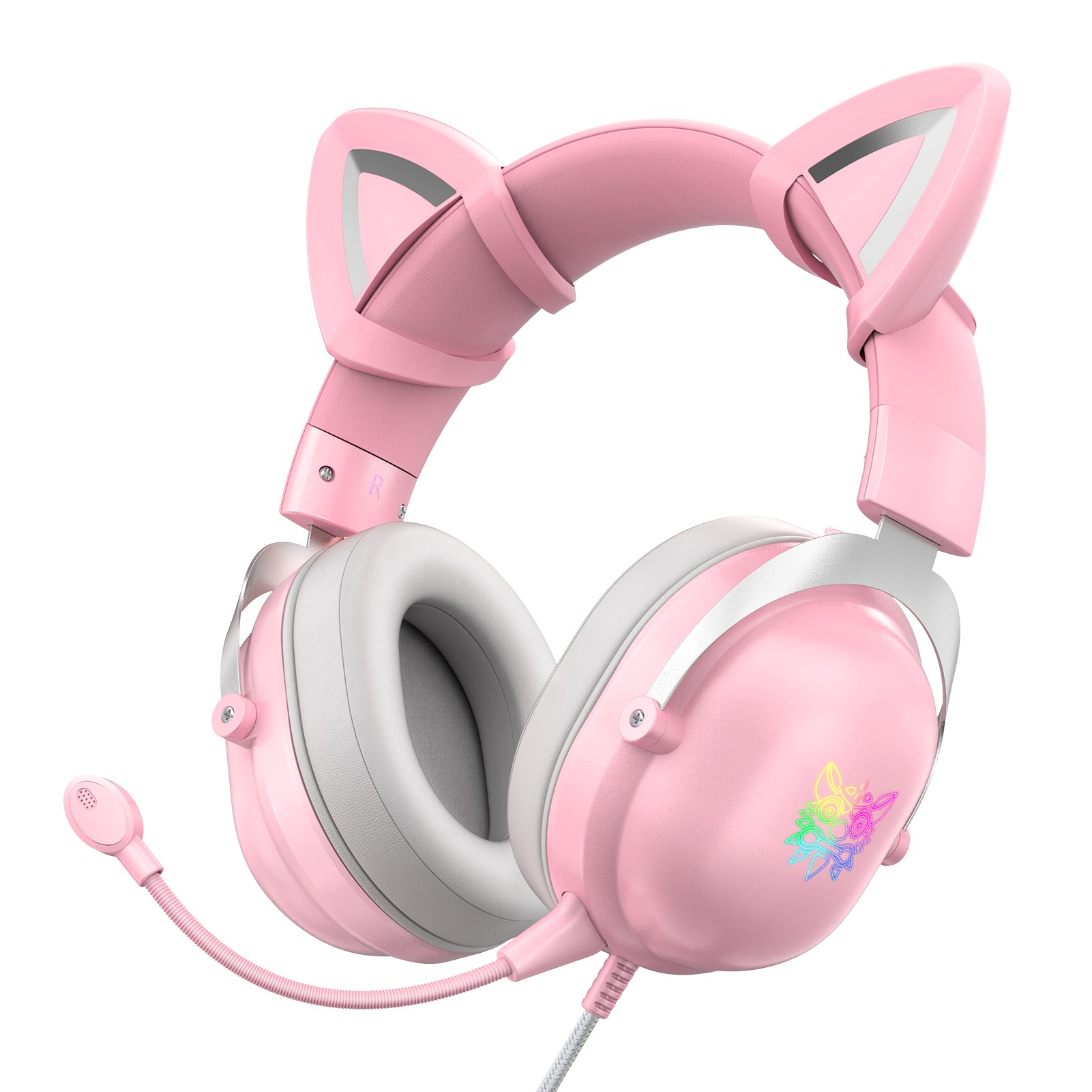 ONIKUMA X11 Gaming Headset with Detachable Cat Ear RGB Noise Reduction Over Ear Headphone