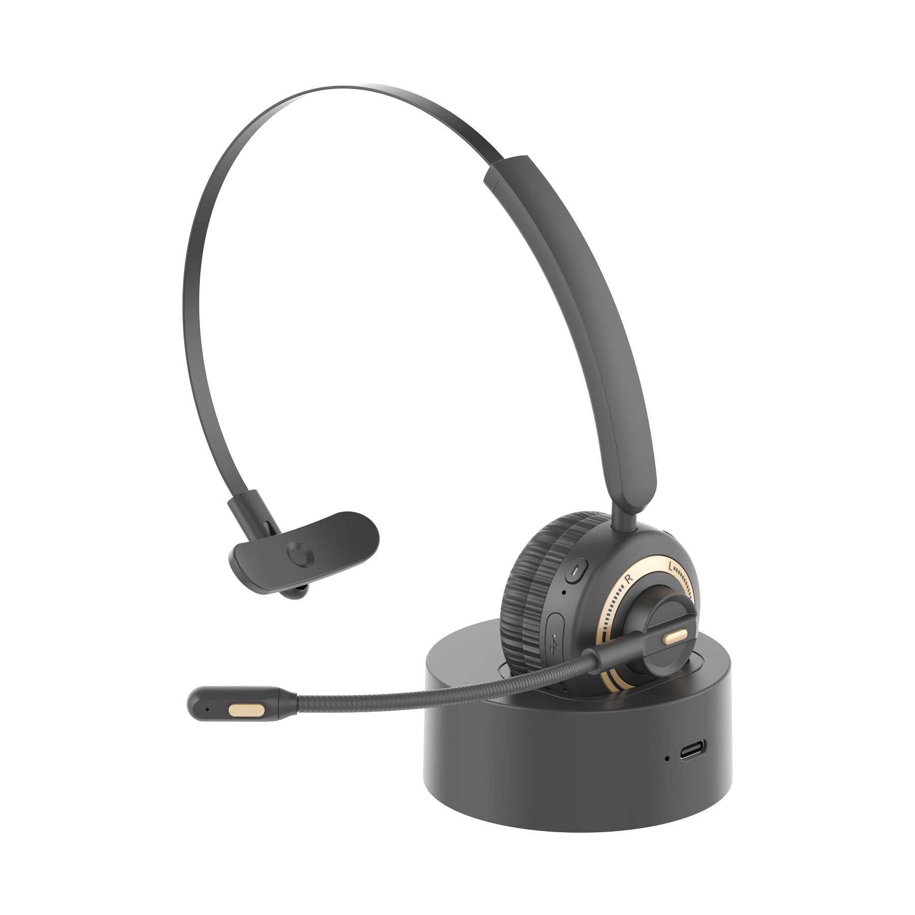H1 Bluetooth 5.1 Wireless Headset Business Cordless Headphone Telephone Earphone with Mic LED Indicator Support Skype MSN VoIP