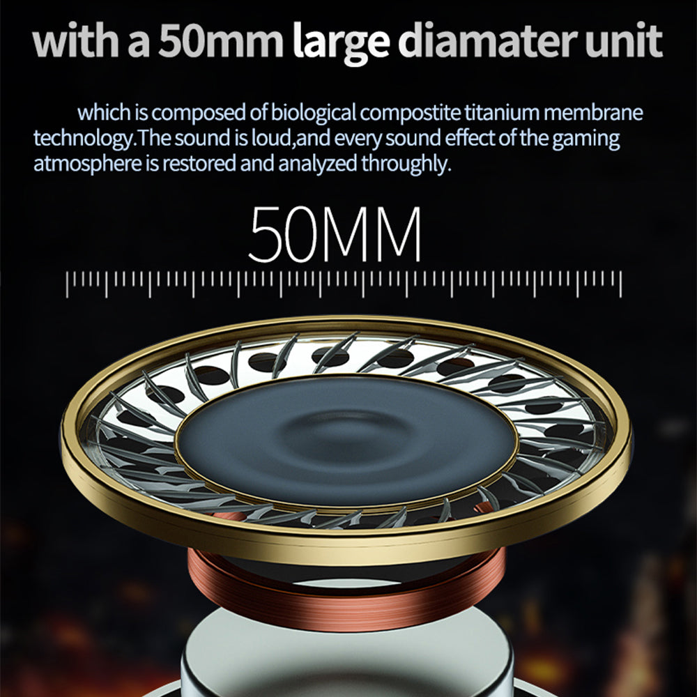 DANYIN T30 Head-Mounted PC Wired Headset Wire-Controlled Gaming Headphone with RGB LED Light for Computers