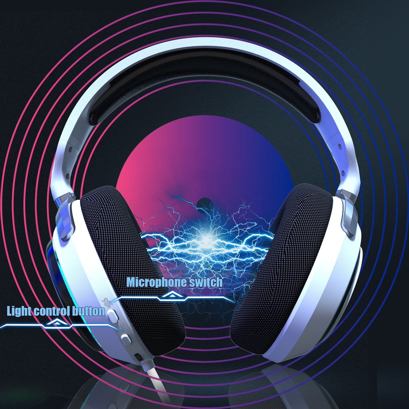 TARGEAL 916 USB Gaming Headset PC Wired Headphone 360-degree Noise Cancelling Mic 7.1 Channel Surround Sound Earphone with RGB LED for PS4 PS5 Nintendo Switch