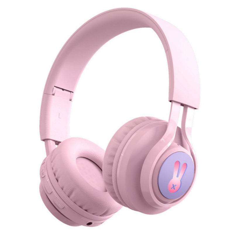 BT06+ Folding Over-ear Headset Cute Wireless Bluetooth Kid's Headphone With Microphone LED Light
