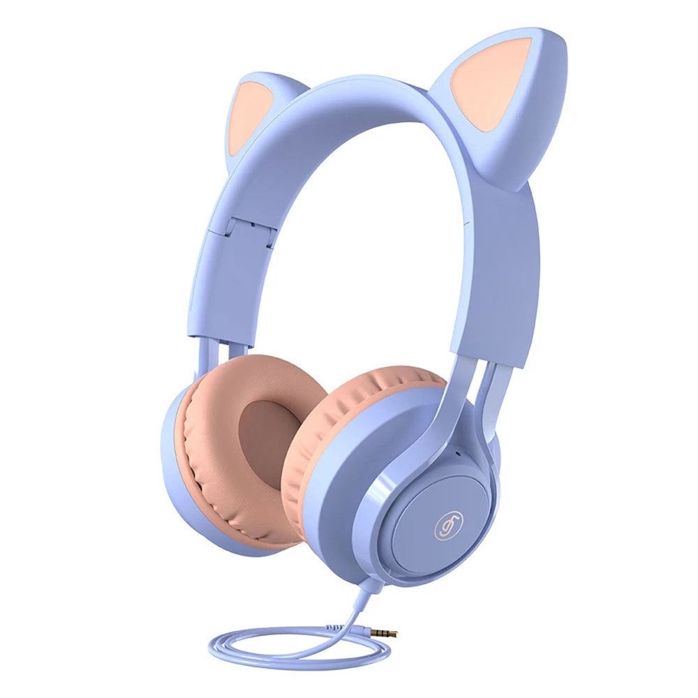 FINGERTIME EP08 Lovely Cute Cat Ear Decor Headset Wired Stereo Sound Headphones Muisc Stereo Girl's Kid's Earphones
