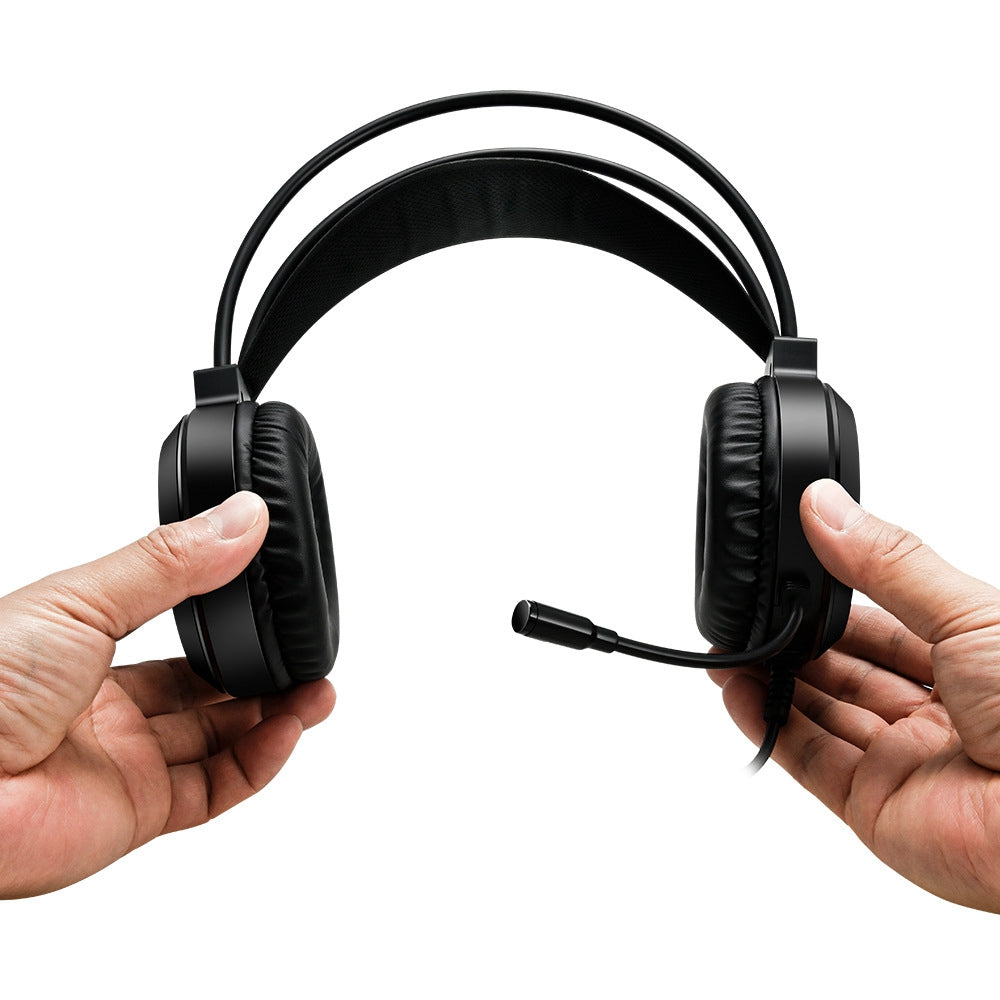 T-WOLF H130 Gaming Headset with Colorful Light Noise-Canceling Microphone Wired Lightweight Headphone Stretchable Earphone with 3.5mm Jack for Laptop Computer