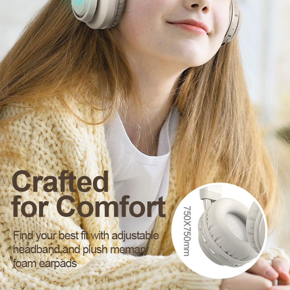 BT06C Folding Wireless Headset Bluetooth Headphone with LED Light Hi-Fi Stereo Sound Earphone for Listing Music Watching Movies