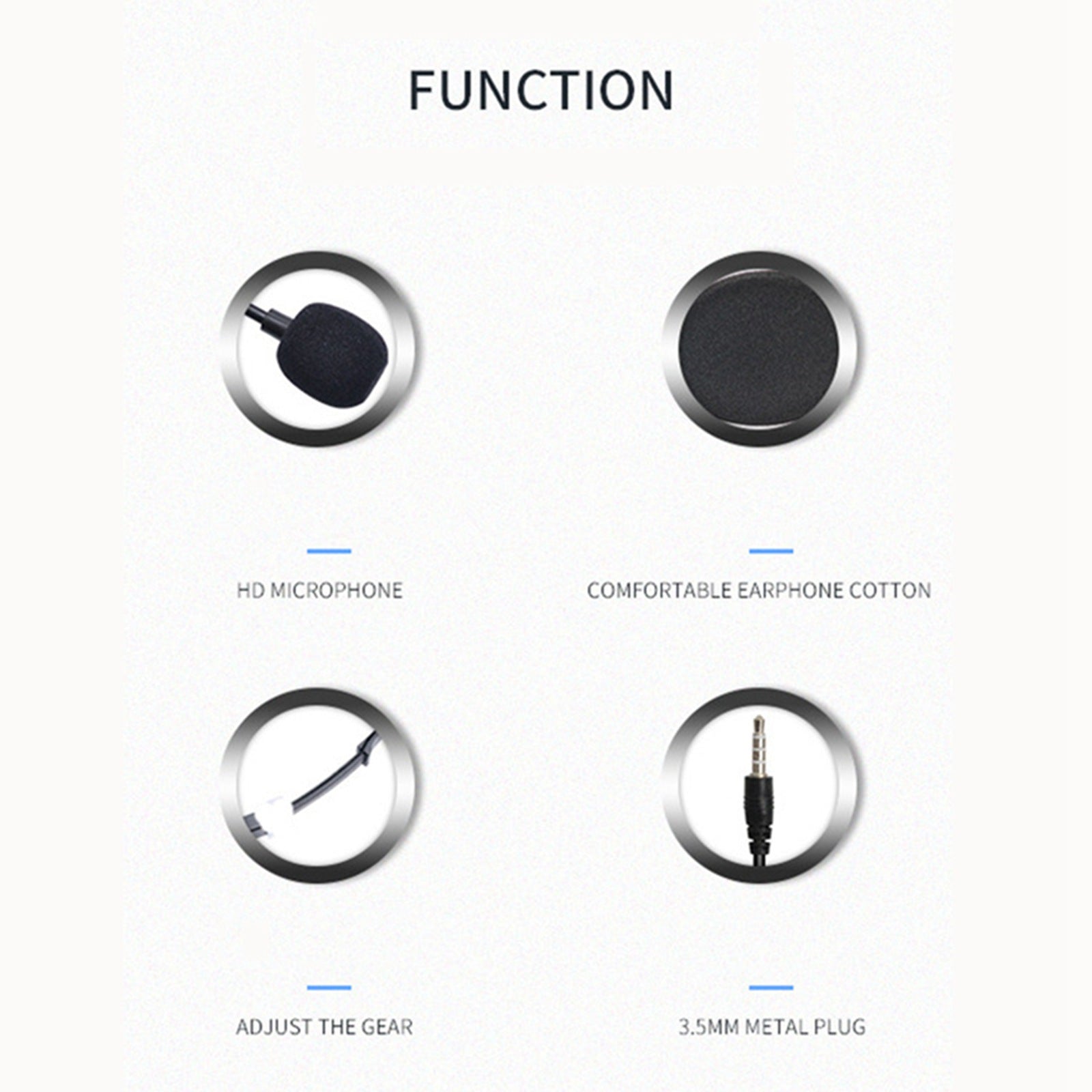 3.5mm Wired Headset Portable Over-Ear Headphones with Rotating Microphone