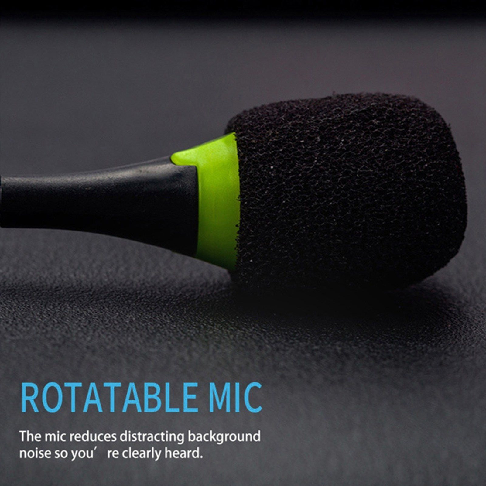 3.5mm Wired Headset Portable Over-Ear Headphones with Rotating Microphone