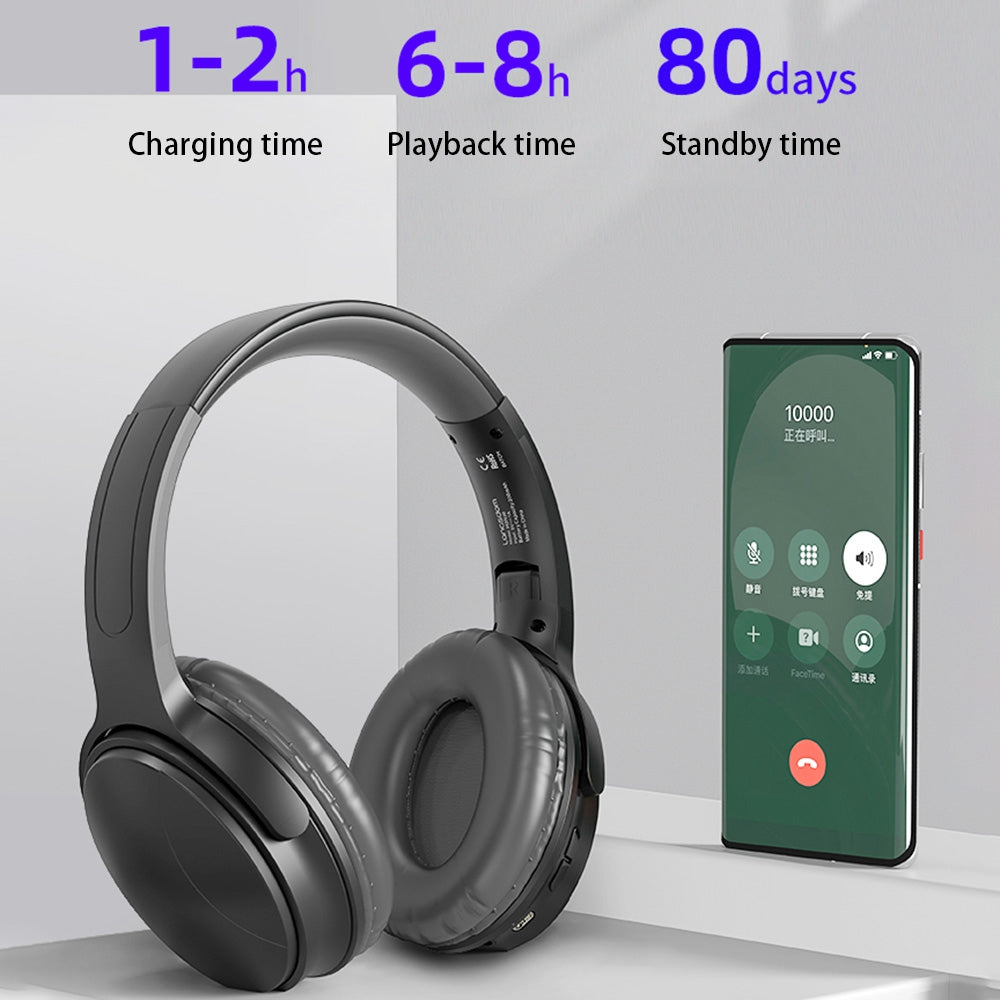 LANGSDOM HBN30 Wireless Bluetooth Headset Subwoofer Headphone Cordless Earphone Support Card HD Calling