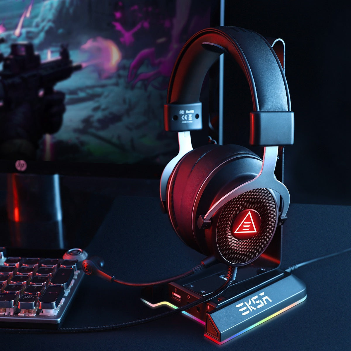 EKSA E3D Computer Gaming Headphone Lightweight No Delay Soft Earpads Headphone with Microphone