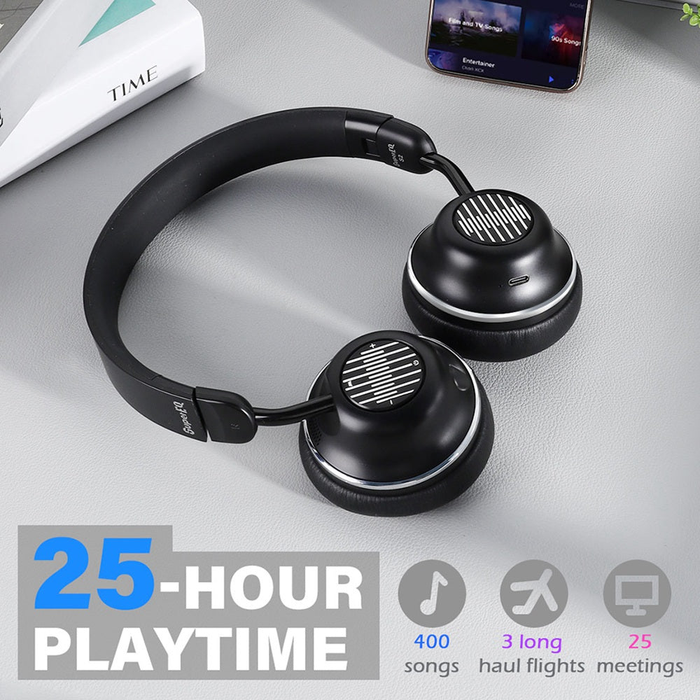 SUPEREQ S2 Bluetooth Active Noise Canceling On-Ear Headphones HD Sound Foldable Headset