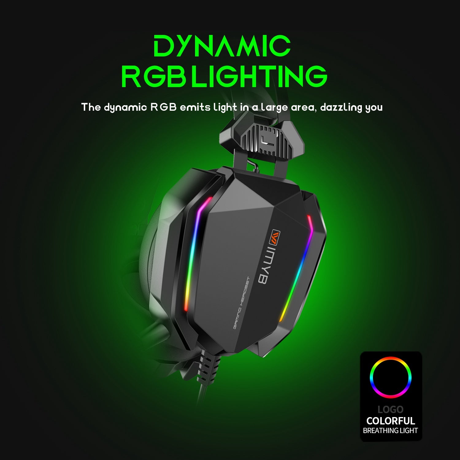 IMYB A32 Wired Over-Ear Headset Surrounded Sound Gaming Headphone with RGB Light