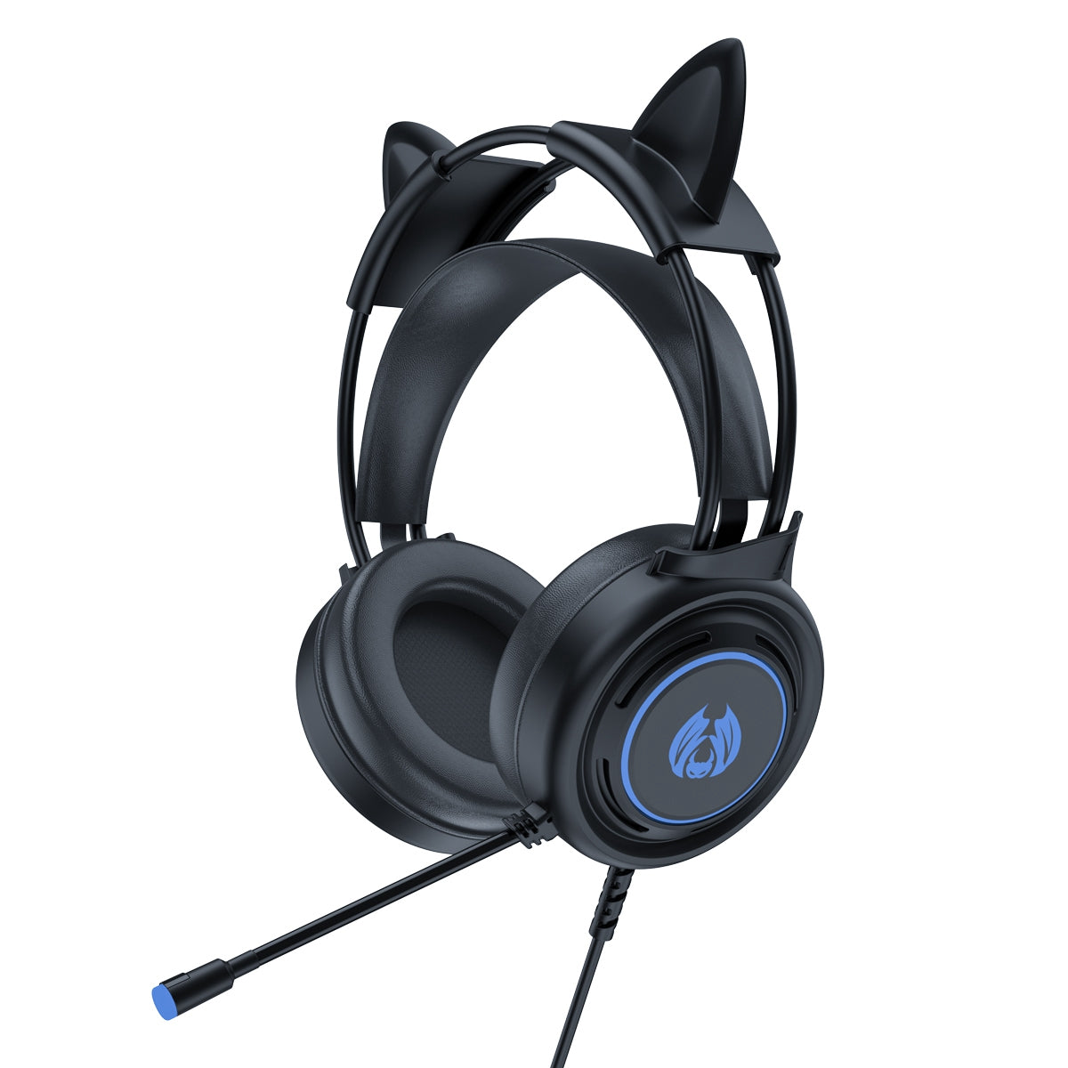 BATXELLENT H28 Cat Ears Design Over-ear Wired Headphone 7 Color Light Changing Gaming Headset