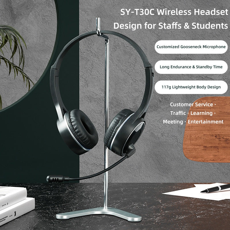 SY-T30C Long Mic Bluetooth Wireless Headphone Stereo Gaming Headset Support Memory Card Playing Music