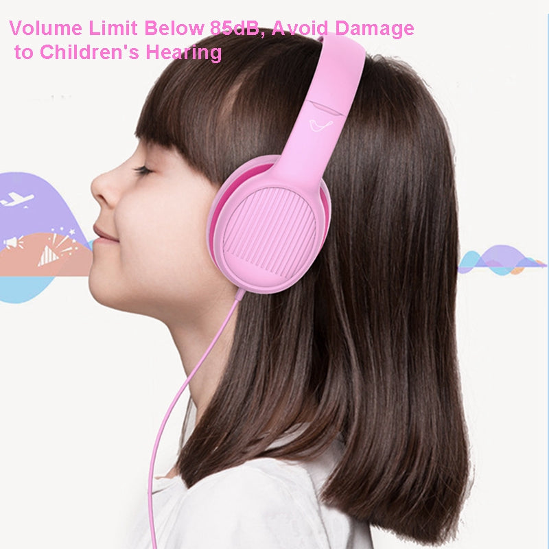 GORSUN GS-E66V Kids 3.5mm Wired Headphone with Detachable Cat Ears Decor Foldable Children Headset