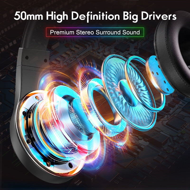 WINTORY M6 Wired Over-Ear Heavy Bass Stereo E-sports Headphone RGB LED Light Professional Gaming Headset