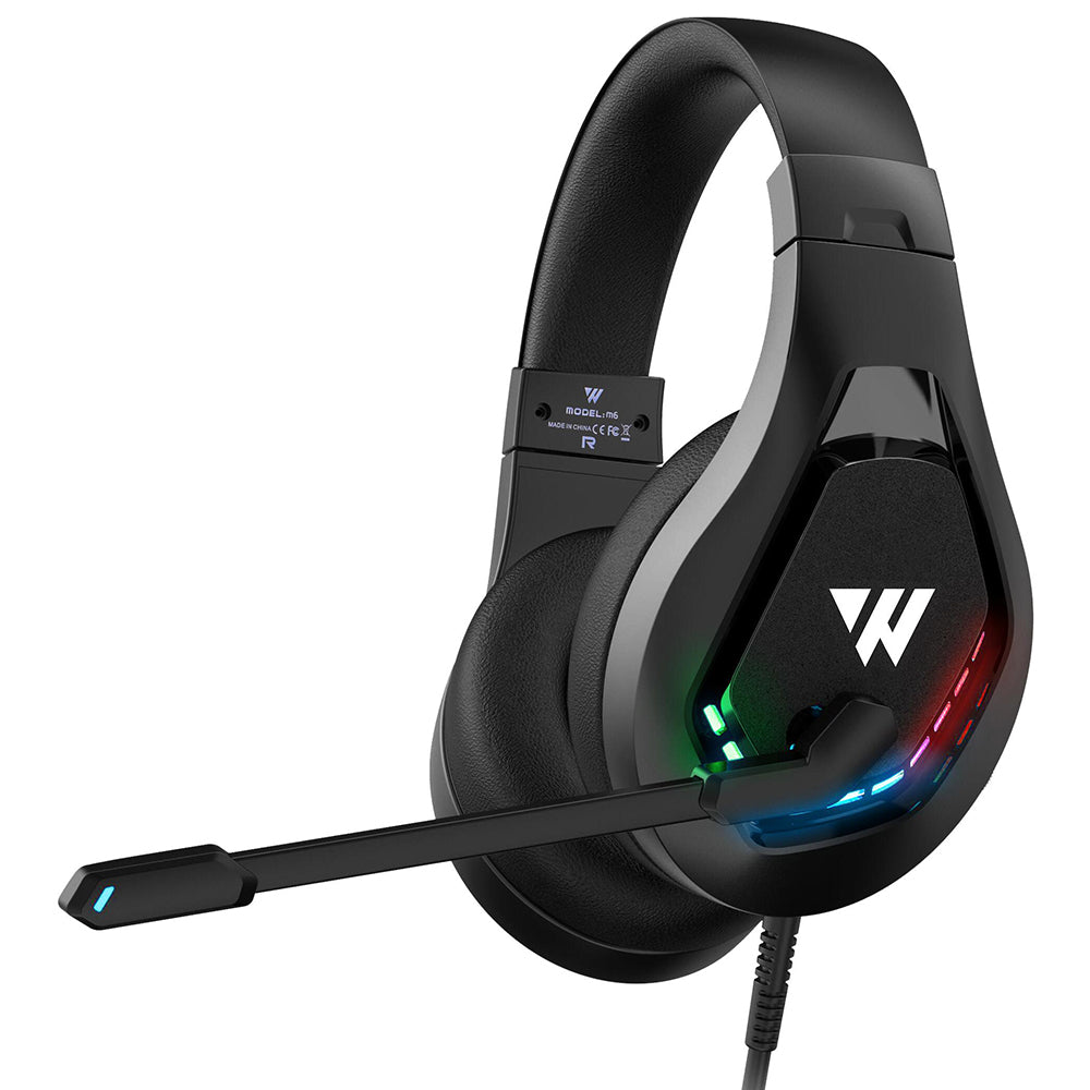 WINTORY M6 Wired Over-Ear Heavy Bass Stereo E-sports Headphone RGB LED Light Professional Gaming Headset