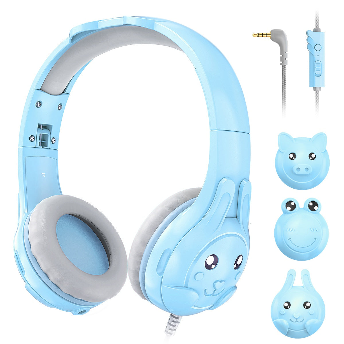 SOULBYTES S31 3.5mm Wired Kids Headphone 85 94db Volume Limit Children Music Headset with DIY Decorative Covers