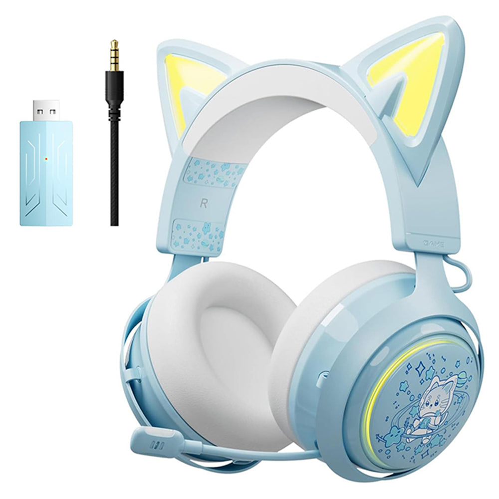SOMIC GS510 2.4G Wireless Over-Ear E-sports Headphone Cute Cat Ear RGB LED Light Music Gaming Live Headset